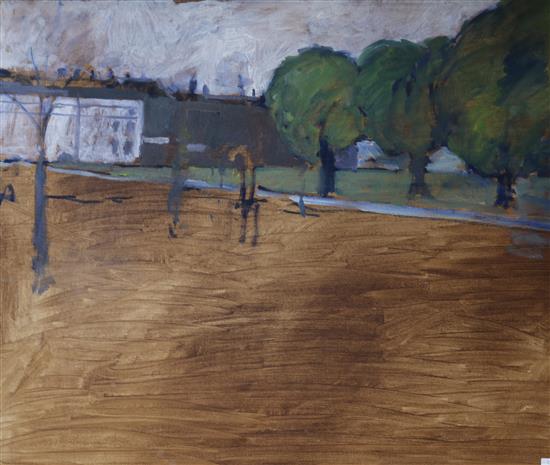 English School, 20th century, oil on canvas, parkland scene, 50.5 x 61cm